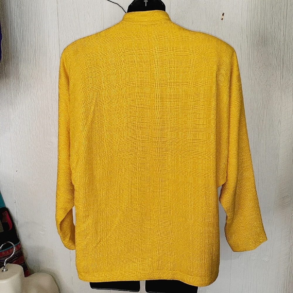 Vintage DATTILO High End Designer Gold Mandarin Collar Cardigan Oversize Blazer - Picture 7 of 8